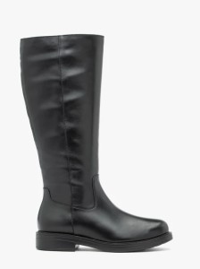 Czarne kozaki ze skóry licowej