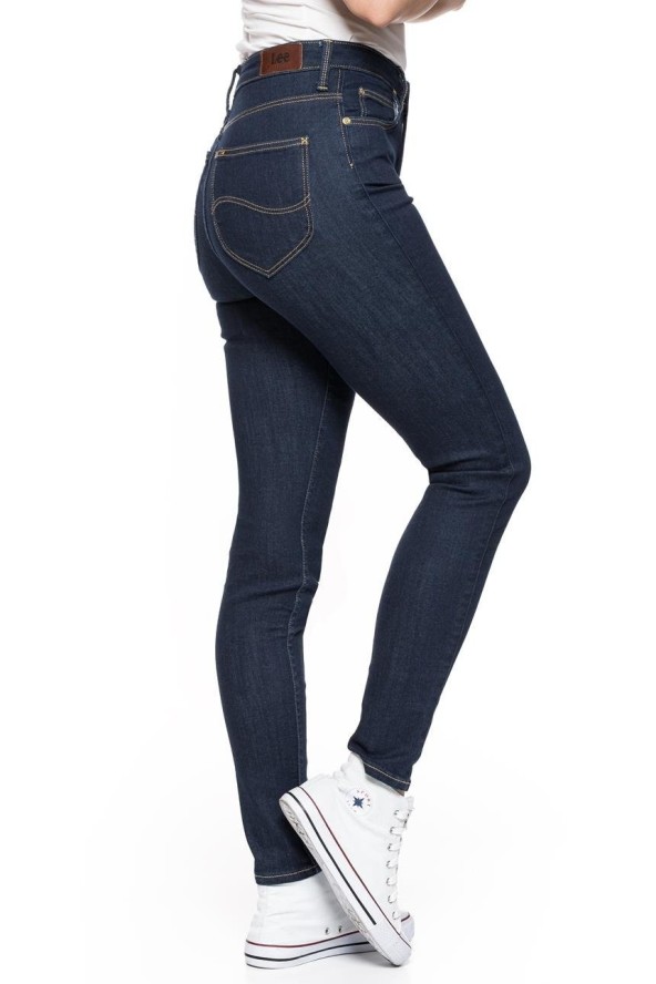 SPODNIE DAMSKIE LEE SKYLER SOLID BLUE L308HAKT