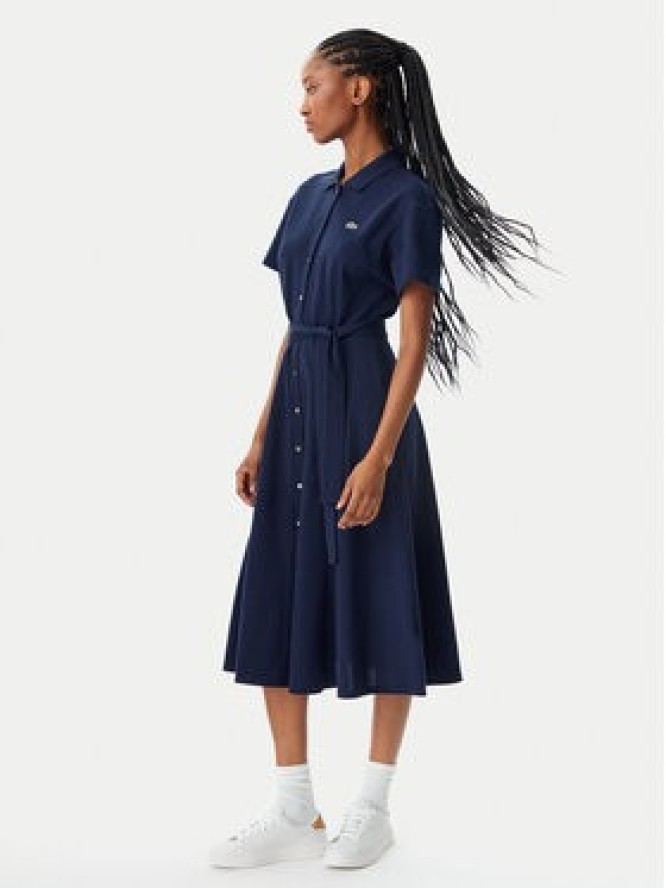 Lacoste Sukienka koszulowa EF9621 Granatowy Regular Fit