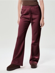 Spodnie flare - bordowy