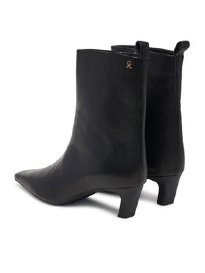 Tommy Hilfiger Botki Kitten Heel Leather Ankle Boot FW0FW09669 Czarny