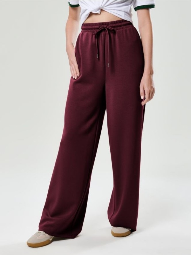 Spodnie soft touch z dodatkiem wiskozy - bordowy