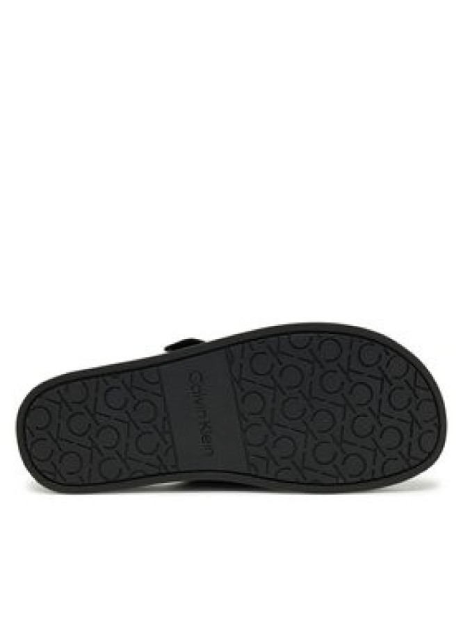 Calvin Klein Sandały Flat Adj Slide Eyelet HW0HW02489 Czarny