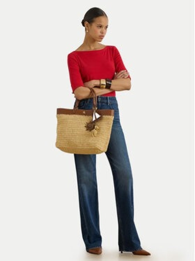 LAUREN RALPH LAUREN Bluzka 200654963200 Czerwony Slim Fit