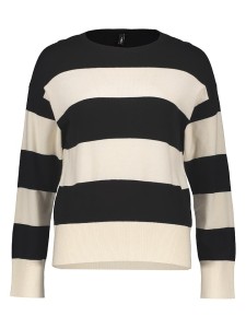 ONLY Sweter "Senta" w kolorze czarno-kremowym rozmiar: M