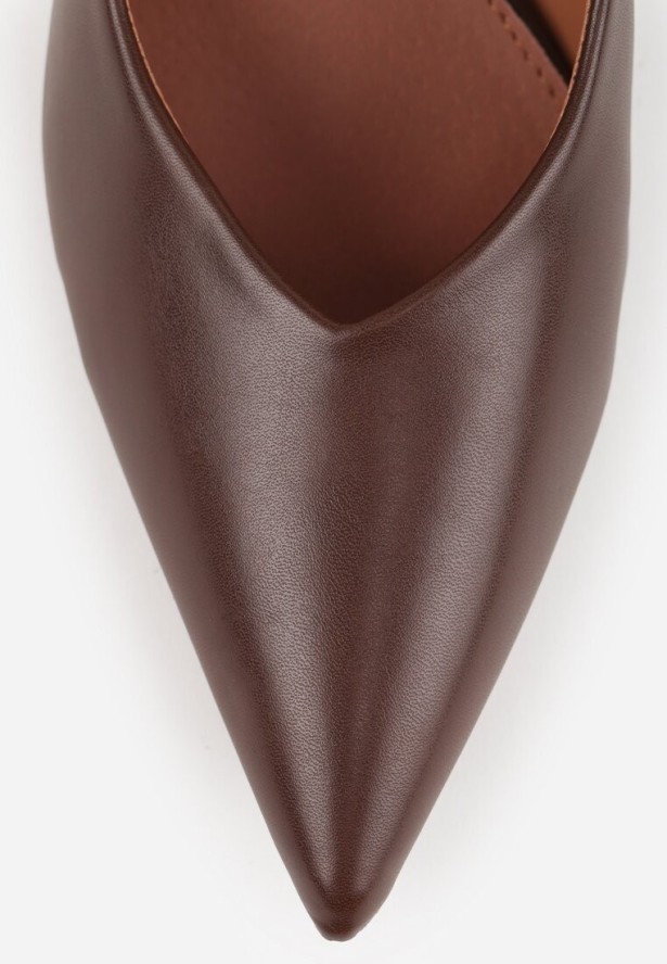 Brązowe Szpilki Vices z Wkładką ze Skóry Naturalnej Anistte