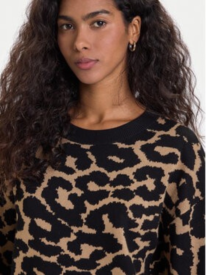 Vero Moda Sweter Siljeanimal 10330808 Brązowy Regular Fit