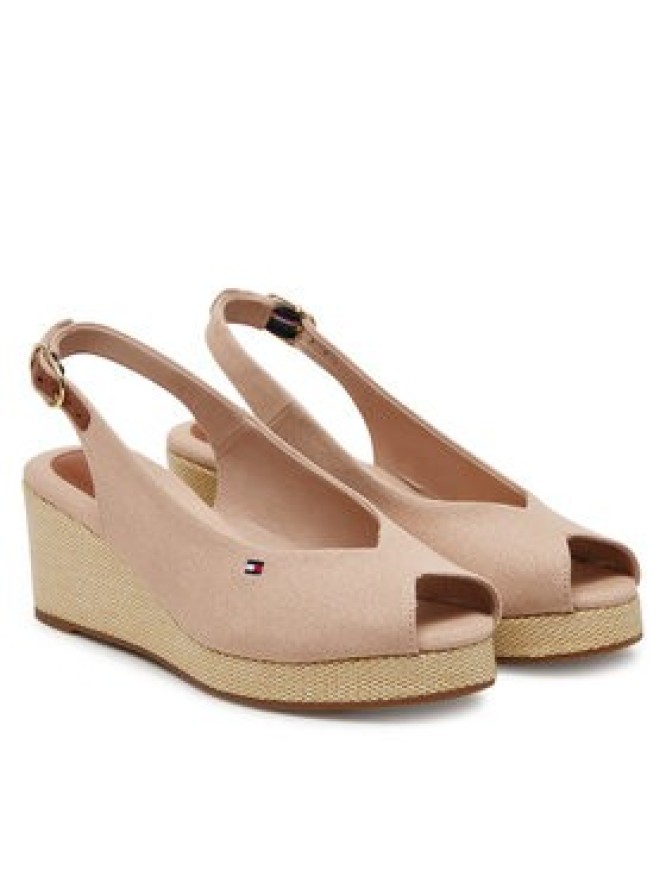Tommy Hilfiger Espadryle Flag Mid Wedge Espad Slingback FW0FW08595 Różowy
