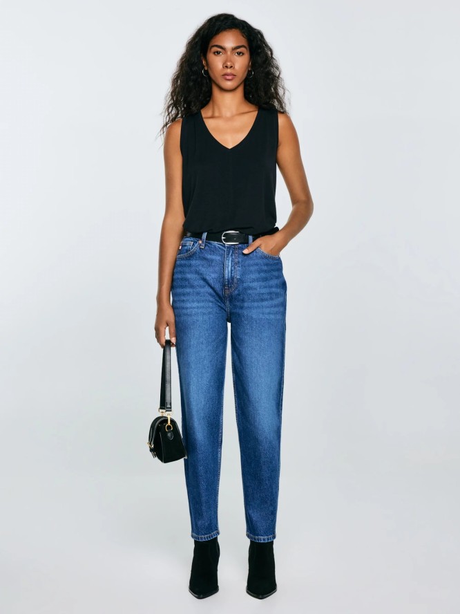 jeansy damskie mom jeans niebieskie silla 620