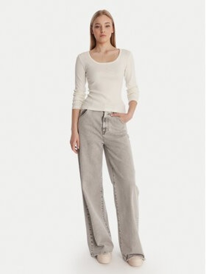 Guess Jeans Bluzka W6RP24 KA0H1 Écru Slim Fit