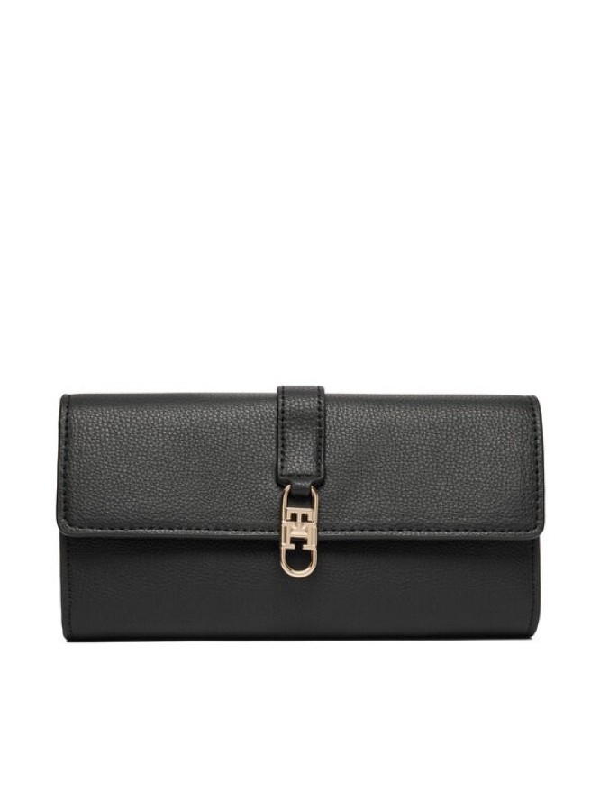 Tommy Hilfiger Portfel Th Libre Large Flap Wallet AW0AW18935 Czarny