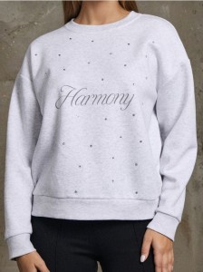 Bluza crewneck z cyrkoniami - Inny