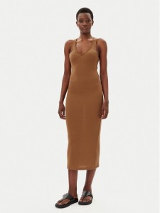 Calvin Klein Jeans Sukienka codzienna J20J225282 Brązowy Slim Fit