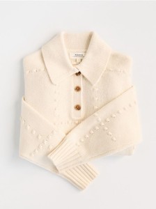 Sweter z wełną - złamana biel