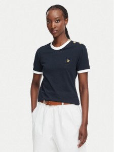 Beverly Hills Polo Club T-Shirt P-SS26W-TS0104 Granatowy Regular Fit