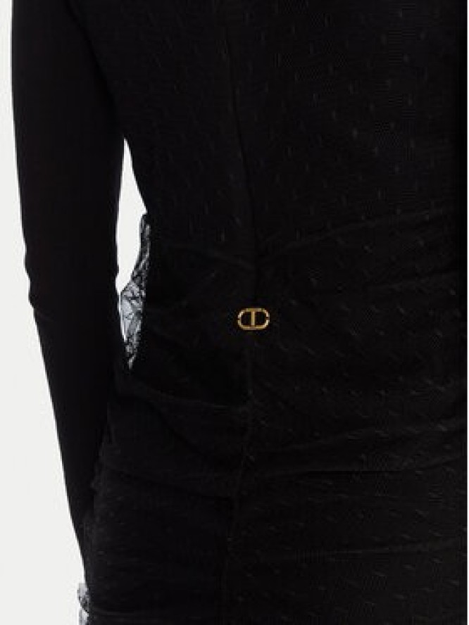 TWINSET Sukienka dzianinowa 252TT3262 Czarny Regular Fit