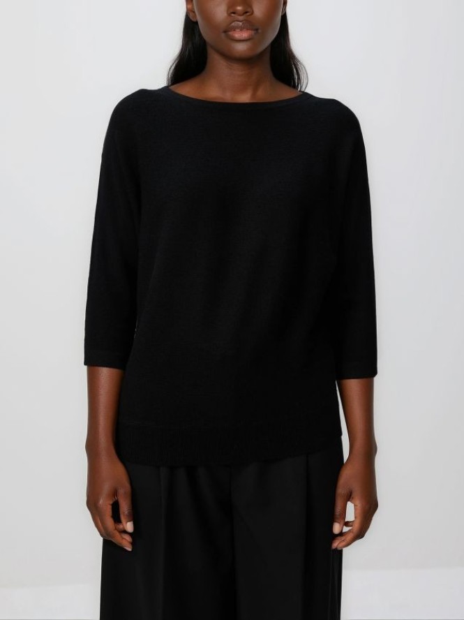 Sweter z kimonowym rękawem - czarny