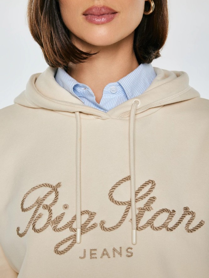 Bluza damska z kapturem kremowa Raisa 103