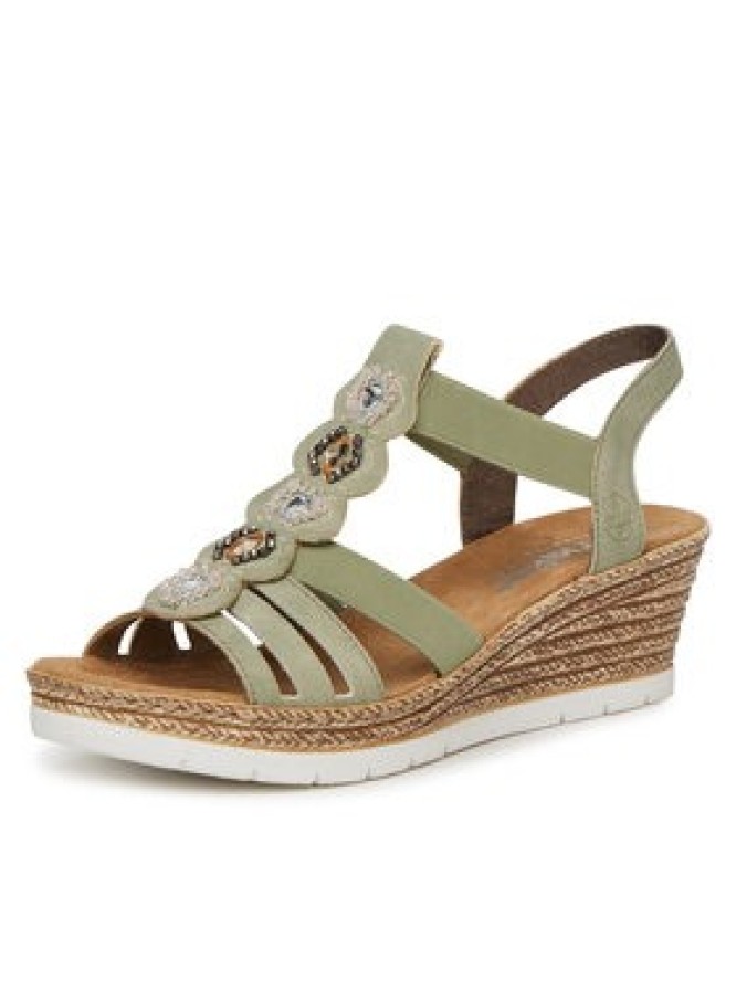 Rieker Sandały 619B2-52 Zielony