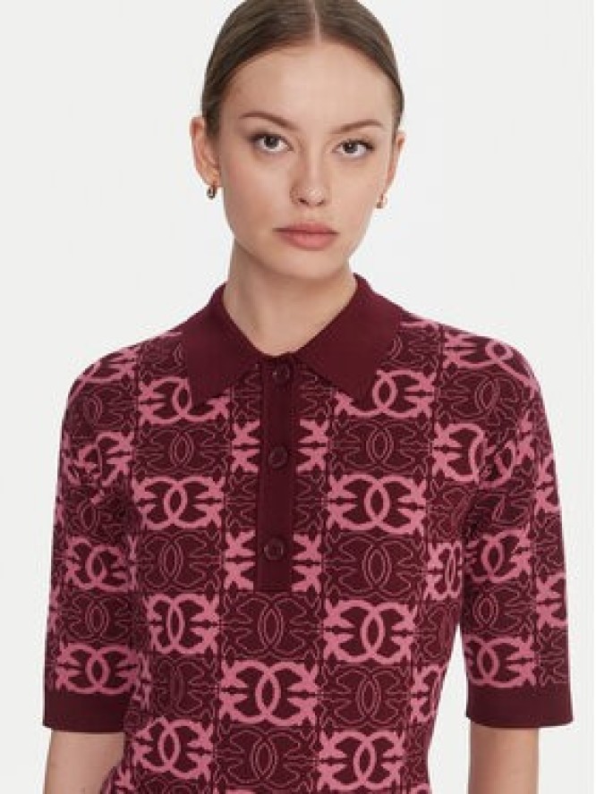 PINKO Sukienka dzianinowa Nothing 106039 A2YD Bordowy Regular Fit
