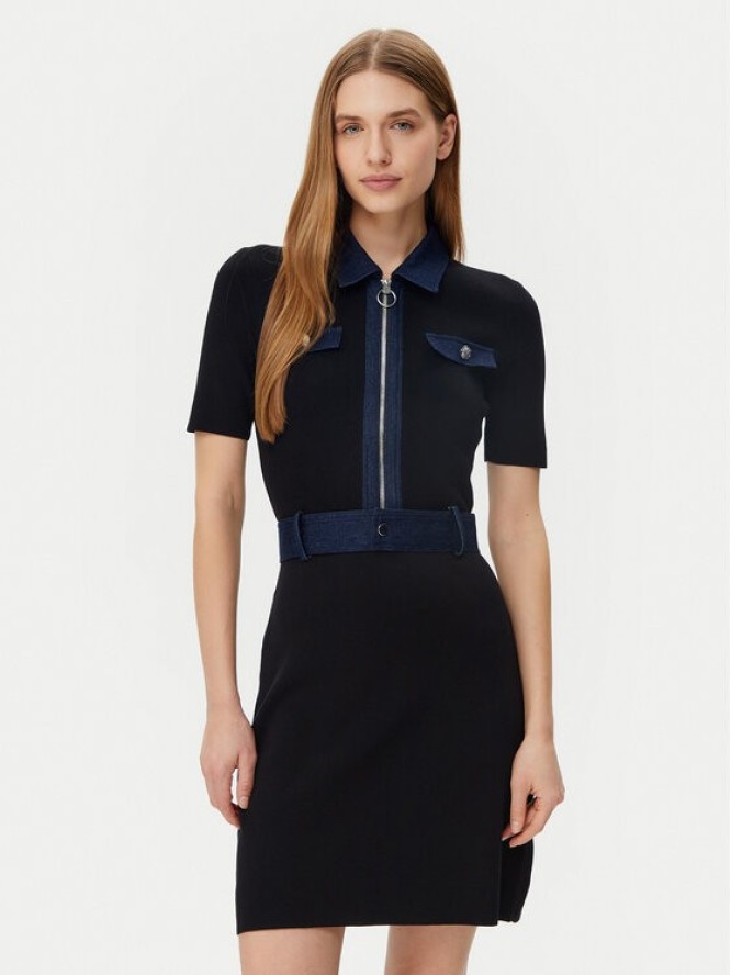 Morgan Sukienka dzianinowa 251-RMJEAN Czarny Slim Fit