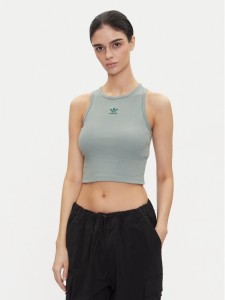 adidas Top Essentials JC9005 Zielony Slim Fit