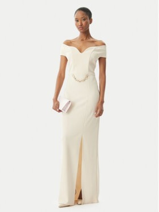 Rinascimento Sukienka wieczorowa CFC0123610003 Beżowy Regular Fit