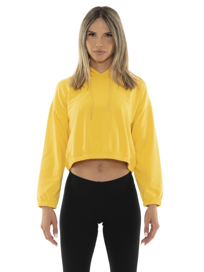 Leone Basic damska krótka bluza z kapturem bez bluzy