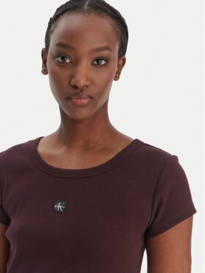 Calvin Klein Jeans T-Shirt LV047C200G Brązowy Slim Fit