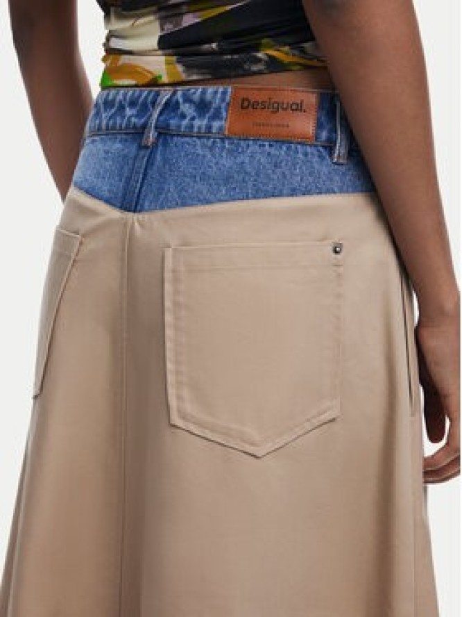 Desigual Spódnica trapezowa Barcelo 25SWFW12 Beżowy Regular Fit