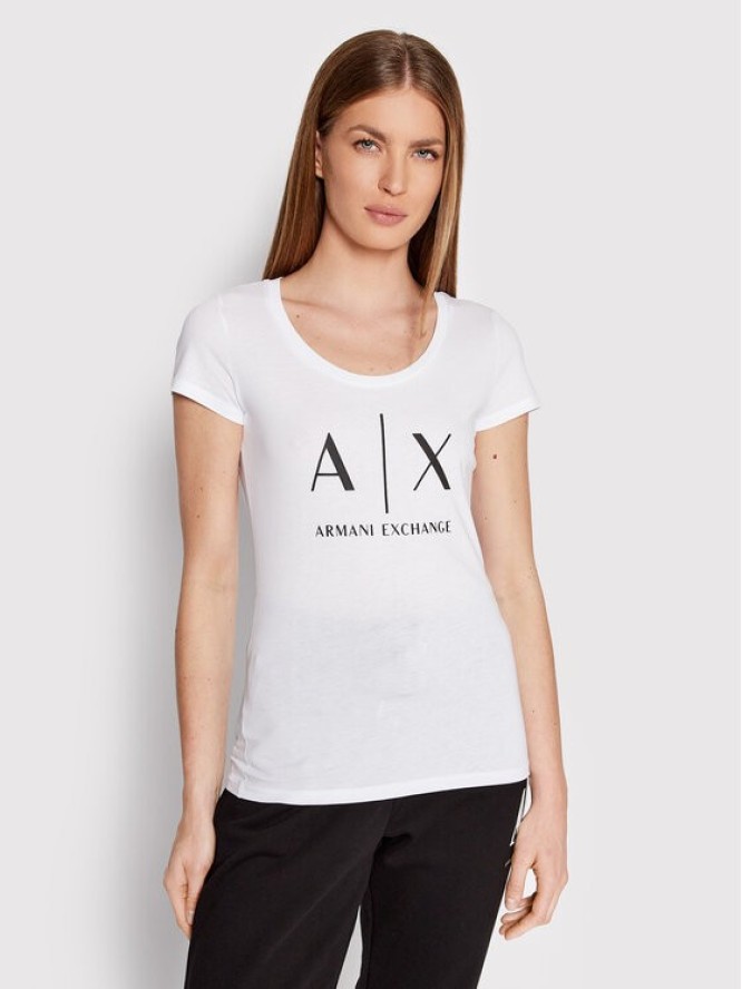 Armani Exchange T-Shirt 8NYT70 YJ16Z 1000 Biały Slim Fit