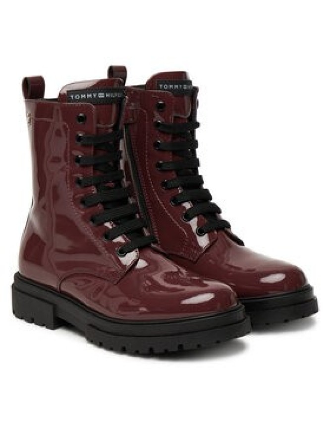 Tommy Hilfiger Trapery Lace-Up Bootie T4A5-34025-0775 D Bordowy