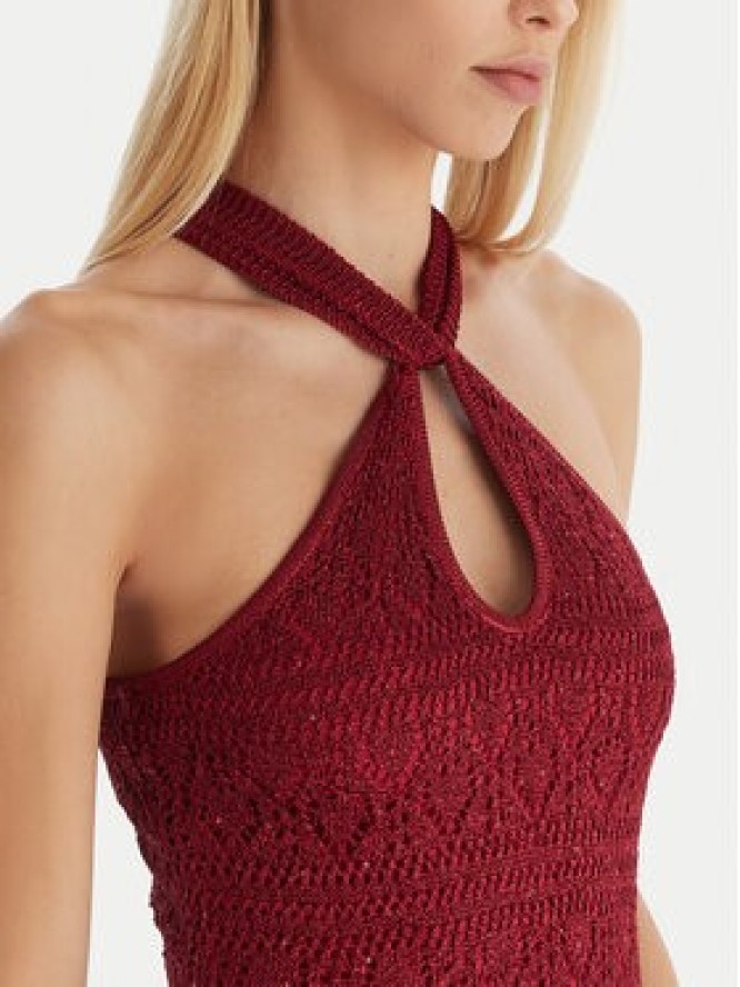 Guess Sukienka dzianinowa W5YK48 Z37G0 Bordowy Slim Fit