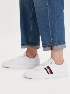 Tommy Hilfiger Sneakersy Icon Court Light Webbing FW0FW09602 Biały