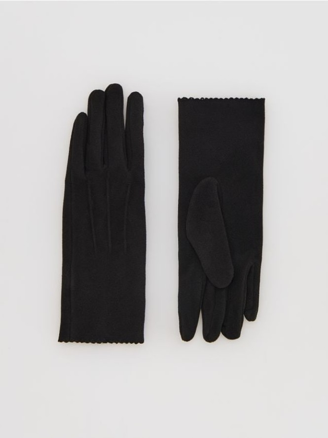Rękawiczki z imitacji zamszu - czarny