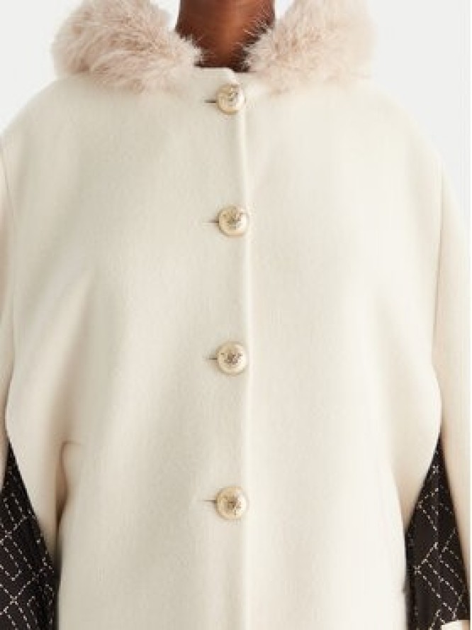 YES LONDON Płaszcz wełniany CD1223ECO Écru Regular Fit