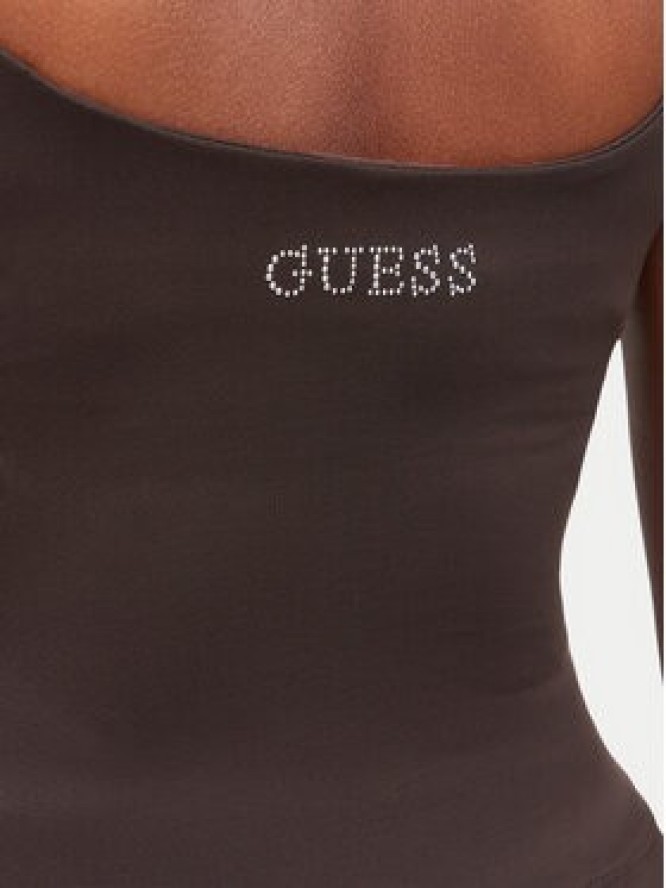 Guess Top V6YP18 K4788 Brązowy ciemny Slim Fit