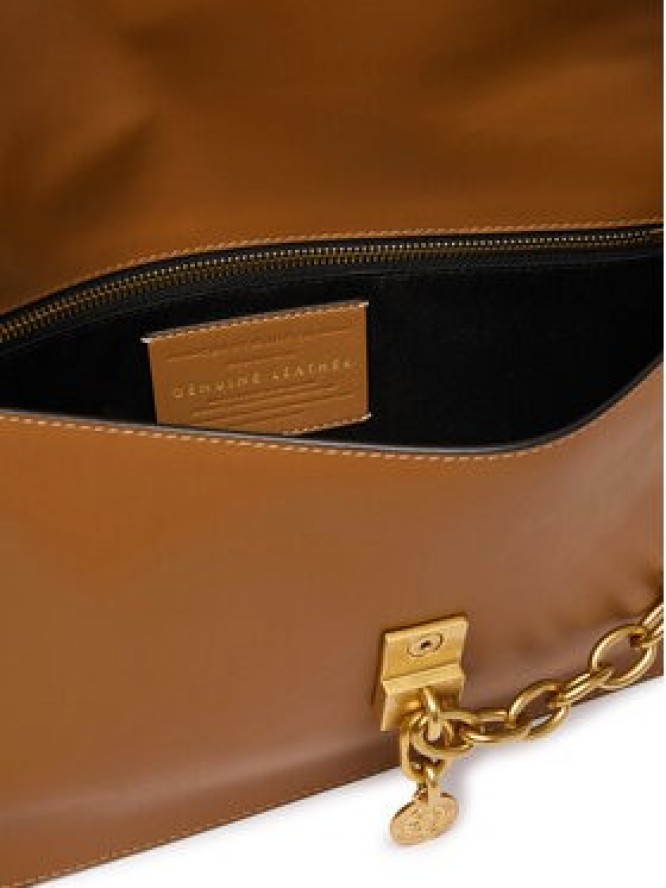 Tommy Hilfiger Torebka Crest Leather Conv Shoulder Bag AW0AW19015 Brązowy