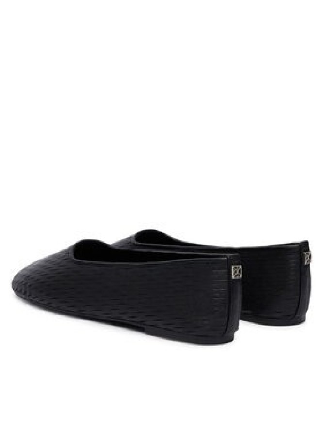Calvin Klein Baleriny Oblique Ballerina Cut Lth HW0HW03033 Czarny