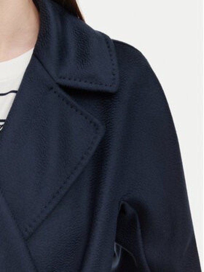 Weekend Max Mara Płaszcz wełniany Resina 2625016021 Granatowy Regular Fit