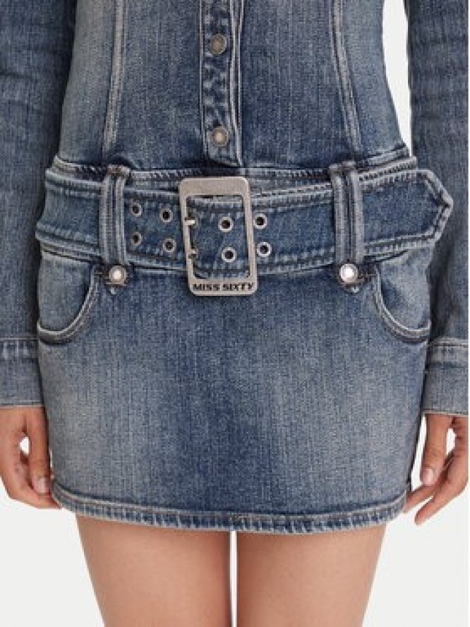 Miss Sixty 6S1DJ48900 Sukienka jeansowa Deep Blue F58