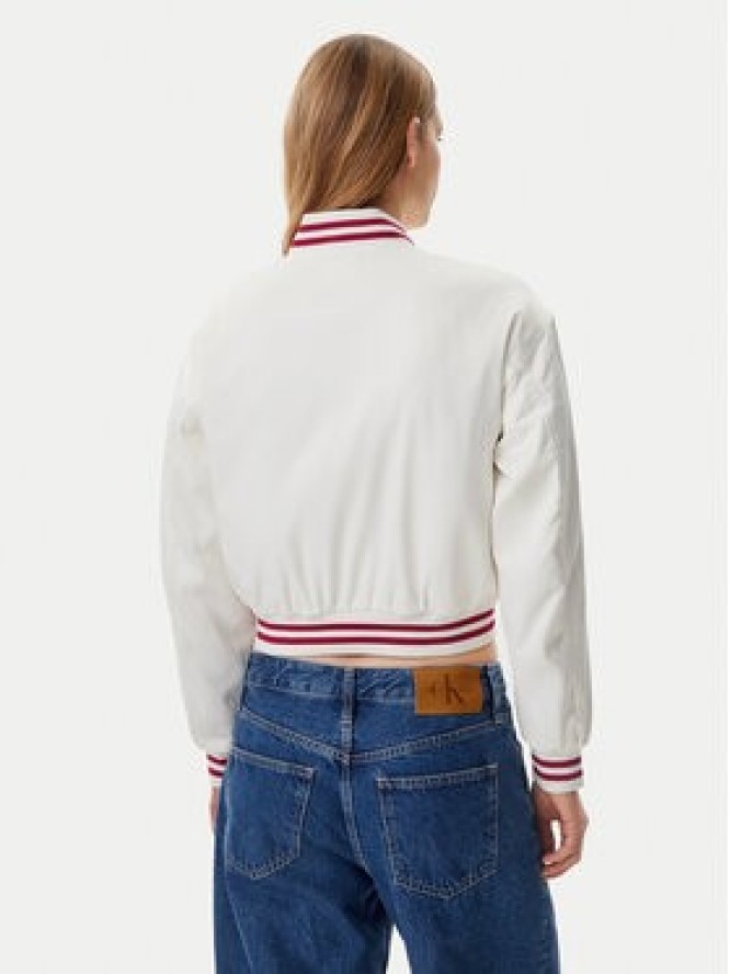 Tommy Jeans Kurtka bomber Satin Coach DW0DW20229 Biały Regular Fit