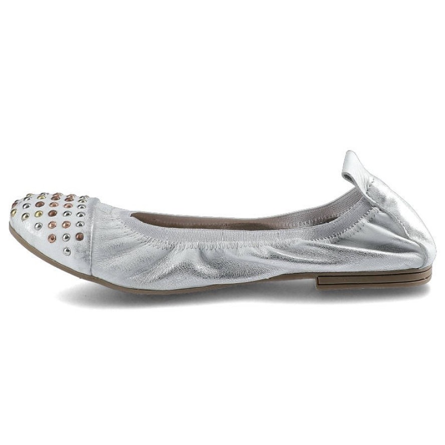 Srebrne Baleriny Damskie Damiss Codzienne Obuwie