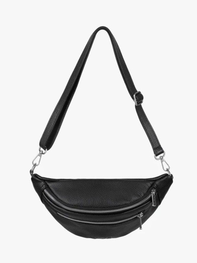 Czarna torebka nerka - crossbody