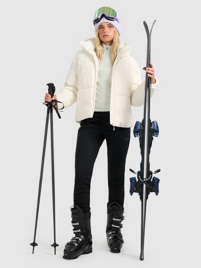 4F Kurtka narciarska membrana 5000 damska - beżowa L