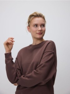 Bawełniana bluza - ciemnobrązowy