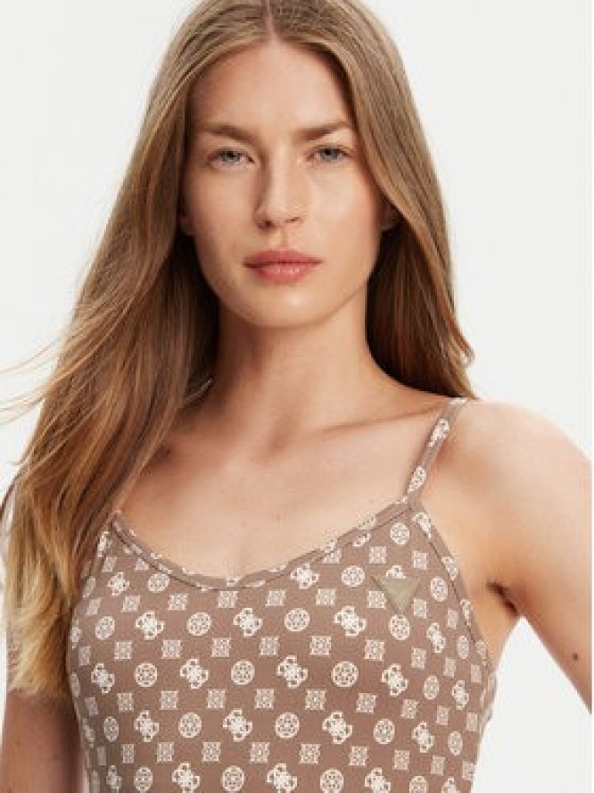 Guess Top V5YP11 MC03W Brązowy Slim Fit