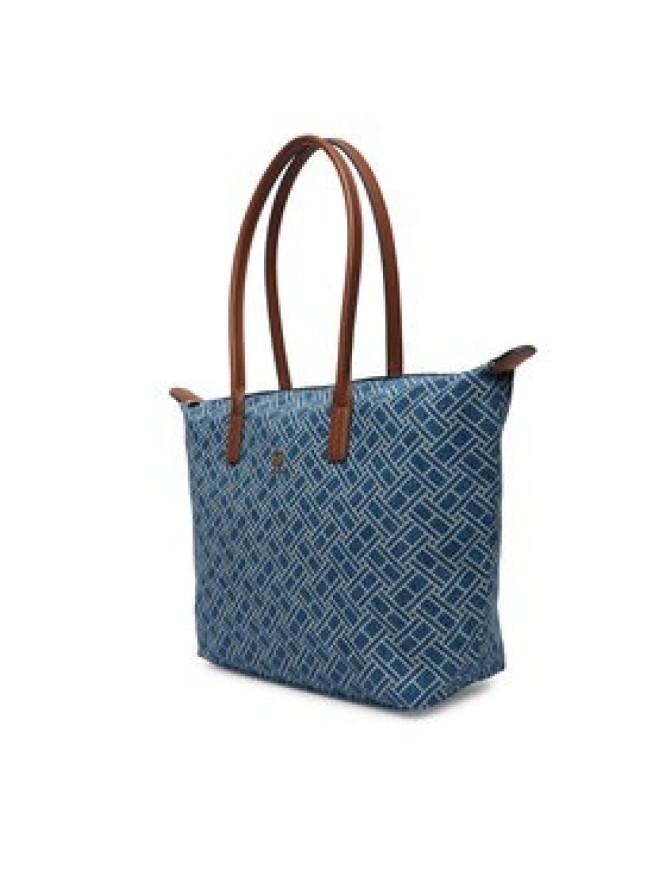 Tommy Hilfiger Torebka Popette Tote Denim Flag AW0AW18613 Niebieski