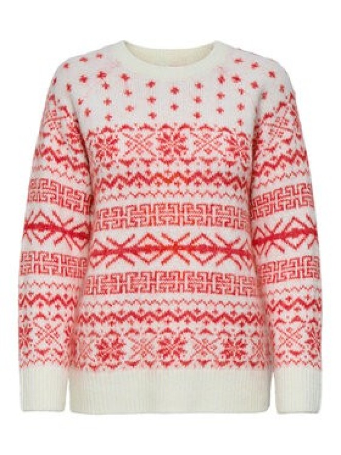 ONLY Sweter Xmas Nordic 15354824 Czerwony Regular Fit