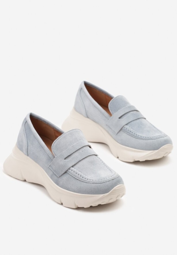 Niebieskie Półbuty w Stylu Mokasynów na Platformie Viandis